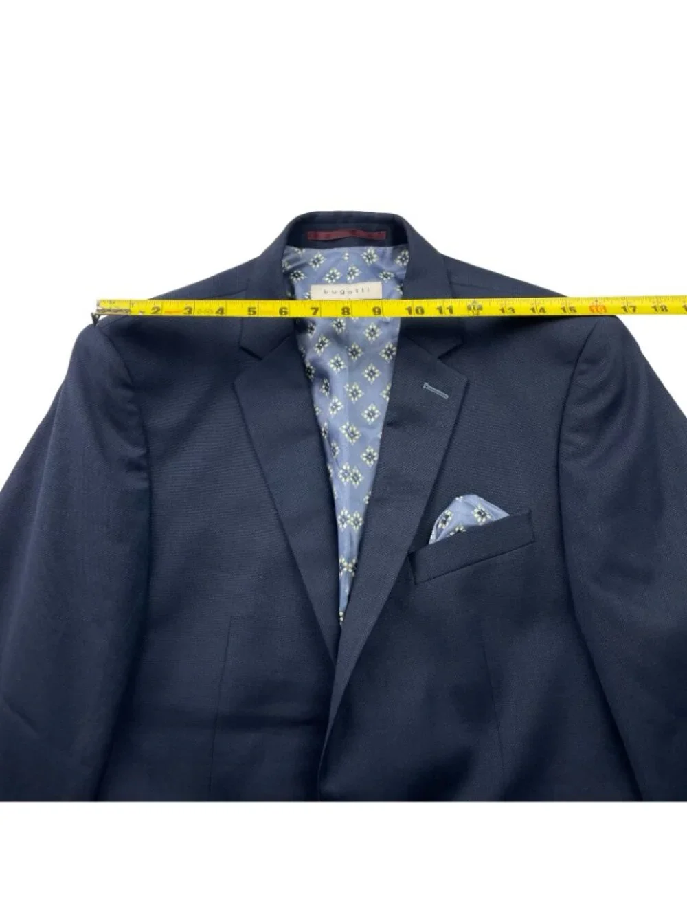 Bugatti Men’s Wool Blend 2-Button Blazer Navy Blue • 40R US | 50 EU
